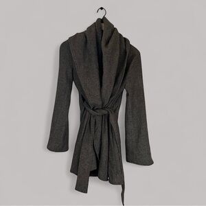 G.E.T. | Wool Blend Wrap Coat Brown Gray Size XS Winter Cozy Fall